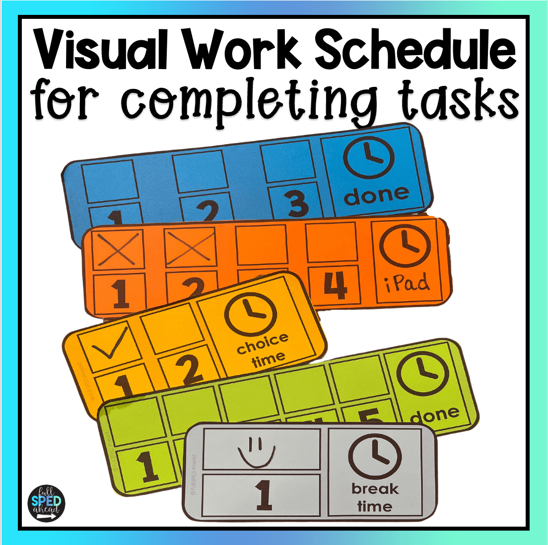 Free Visual Reward Schedule Work Strip Steps to Complete Tasks Special Education Students